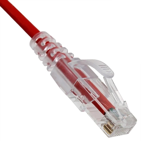 Cable Wholesale CableWholesale 2 ft. Cat6a Slim Ethernet Snagless Molded Boot Copper Patch Cable, Red 13X6-67102